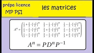 Prépa MPSI PCSI BCPST  les Matrices Puissance à laide dune matrice diagonale [upl. by Akenahs91]