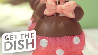 Minnie Mouse Caramel Apple  Get the Dish [upl. by Soirtemed]