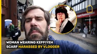 WOMAN WEARING KEFFIYEH SCARF HARASSED BY VLOGGER [upl. by Wiersma773]