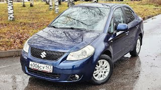 Suzuki SX4 2008г 16д мкпп седан синий  мини обзор [upl. by Marcellus]