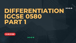 Differentiation IGCSE 0580 Part 1 [upl. by Lose]