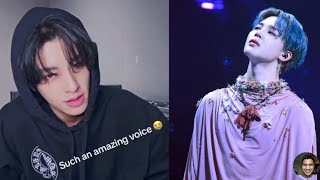 Enhypen Jake Praising BTS Jimin Voice While Listening to The Truth Untold [upl. by Eerej55]