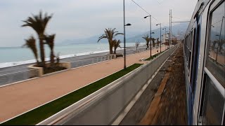 Trenitalia Regionale  From Bordighera to Ventimiglia AT THE WINDOW [upl. by Iturhs]