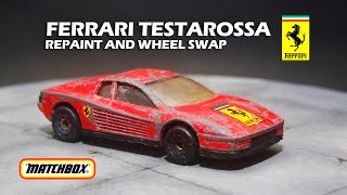 MINOR REPAIR ON JUNK FERRARI TESTAROSSA MATCHBOX [upl. by Huntington]