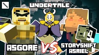 UNDERTALE ASGORE vs STORYSHIFT ASRIEL TNT BATTLE Undertale Theme Minecraft Story Mode [upl. by Retsevel169]