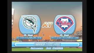 MLB Power Pros Wii Florida Marlins Season Game 23 FLA  PHI [upl. by Dronski]