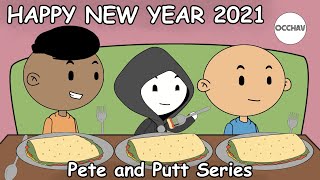 Happy New Year 2021  Pete and Putt Series  Cartoon  short stories  OCCHAV [upl. by Nollek]