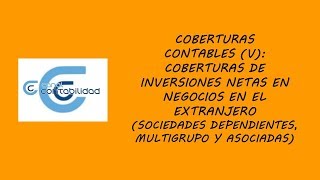 COBERTURAS CONTABLES V INVERSIONES NEGOCIOS EN EL EXTRANJERO SDADES DEPENDIENTES Y ASOCIADAS [upl. by Atilamrac]