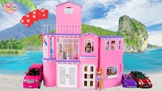 Barbie Pink Dream House Unboxing Setup Rumah impian boneka Barbie Casa de sonho [upl. by Anees]