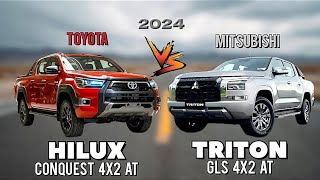 TOYOTA HILUX CONQUEST 4X2 AT 2024 vs MITSUBISHI TRITON GLS 4X2 2024 [upl. by Libenson400]