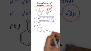 How to find Dipole Moment of Aromatic Dihalides😍🥰shorts shortsfeed youtubeshorts tricks [upl. by Eiramnwad]