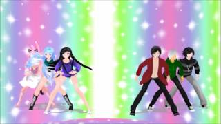 MMD  Aphmau Aaron Katelyn Travis KawaiiChan and Zane  Timber Aphmau [upl. by Tierney47]