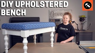 DIY Upholstered Bench How To Build Your Own  Builders Studio [upl. by Winton]