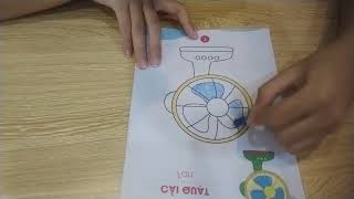 Young girl instructs to color a picture of a bed fan [upl. by Bina]