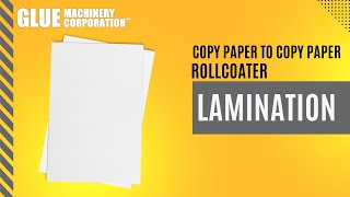 Laminate Copy Paper to Copy Paper with thin coating of glue [upl. by Karame293]