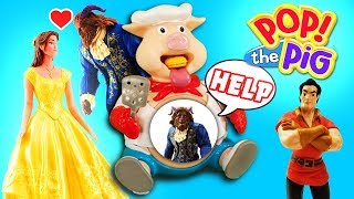 Beauty and The Beast Movie Pop The Pig Game with Belle Beast and Gaston [upl. by Monroy]