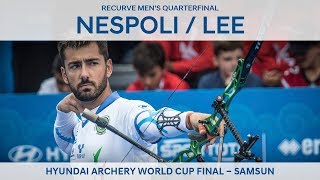 Mauro Nespoli v Lee Woo Seok – recurve men’s quarterfinal  Samsun 2018 [upl. by Notgnirrab]