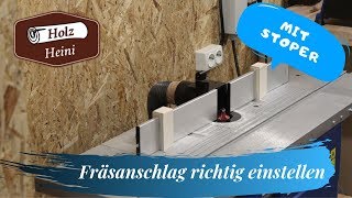 Fräsanschlag richtig einstellen für den HF50 von Scheppach [upl. by Brigham]