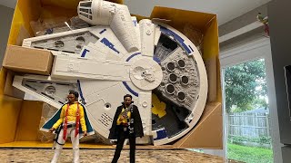 Kessel Run Millennium Falcon with Donald Glovers Lando Calrissian by Hasbro [upl. by Myo]