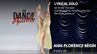 LYRICAL SOLO AnnFlorence Bégin 9 years old Dance Awards 2018 [upl. by Aztilem]