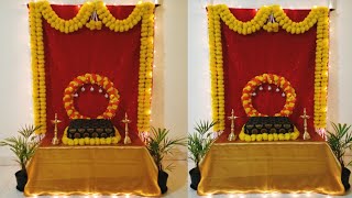 Diwali Backdrop Decoration Ideas Lakshmimata puja decoration  festival backdrop ideas [upl. by Jo-Ann812]