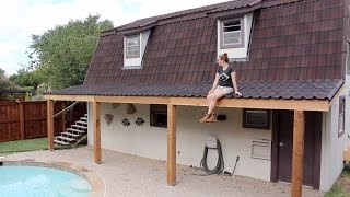 How To Build a Covered Patio  DIY Porch Part 1 [upl. by Lorrin]