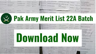 Pak Army Merit List 2022  Pak Army Merit List October Jobs 22A Batch All Center [upl. by Eliot]