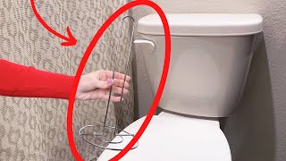 Stick a paper towel holder on your toilet BRILLIANT [upl. by Cotter208]