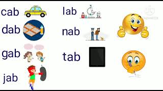 Letter a blending ab  CVC Words  Word Family ab  Phonics for kidsReading Three Letter Words [upl. by Ayt394]