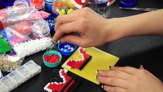 Video Tutorial Slitta Babbo Natale Pyssla albero di natale Full HD 1080p Ita Christmas hama beads [upl. by Bremen]