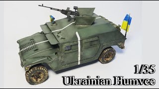 Ukrainian Humvee conversion from M1025  Academy 135  Scale model armoured vehicle [upl. by Yrekcaz99]