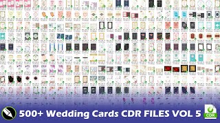 500 Wedding Cards CDR Files Free Download VOL 5 [upl. by Nnyledam]