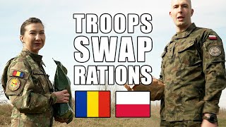 Polish 🇵🇱 and Romanian 🇷🇴 soldiers swap rations [upl. by Longo753]