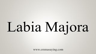 How To Say Labia Majora [upl. by Nomla]