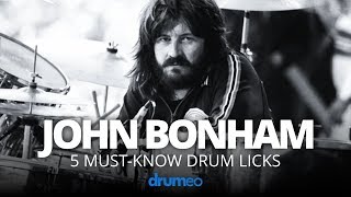 5 MustKnow John Bonham Drum Licks Drum Lesson [upl. by Mahda]