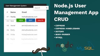 User Management System – Nodejs Express MySQL amp ExpressHandlebars [upl. by Aredna747]