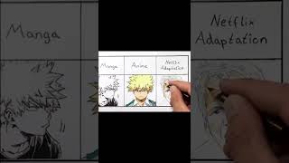 Drawing Bakugo as Netflix 😂💥 MY HERO ACADEMIA [upl. by Hairabez169]