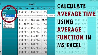 HOW TO Calculate average time using AVERAGE function in MS Excel [upl. by Iinde]