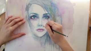 Speed Painting  Heavy Heart watercolor [upl. by Enrichetta492]