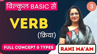 Verb  English Grammar for beginners  Part  3  Definition Forms Types  Rani Maam [upl. by Anum]