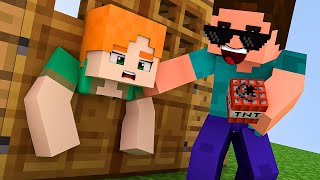 Alex surprised Steve  monster school minecraft animation [upl. by Llednahs]