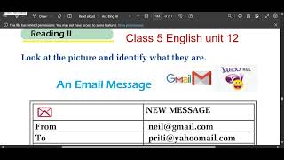 Class 5 English unit 12exercisesgrade 5 English chapter 12Guidean email message [upl. by Alyakcim]