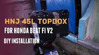 HNJ 45L HARD PLASTIC TOP BOX FOR HONDA BEAT FI V2 [upl. by Ahsiekal]