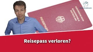 Reisepass verloren  Was jetzt  Rechtsanwalt Dr Achim Zimmermann [upl. by Norby]