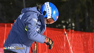 Mikaela Shiffrin crashes out in scarylooking Cortina downhill fall  NBC Sports [upl. by Spurgeon]