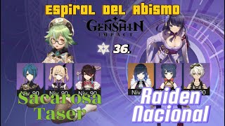 Espiral del Abismo  Sacarosa Taser y Raiden Nacional genshin genshinimpact hoyoverse [upl. by Nawak]