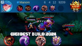 The Best Cici Recommended Build For 2024  Cici With Angela Perfect Duo Pushing Rank  MLBB [upl. by Ahsekim577]