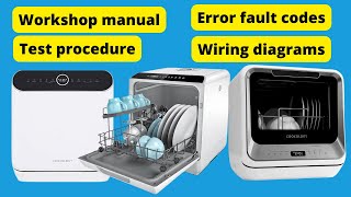 Dishwasher Workshop manual Error codes Diagnostic wiring diagrams Baridi Cookology Farberware Midea [upl. by Renado154]