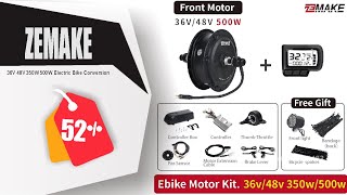 Ebike Motor Kit High Speed Brushless Gear Hub 36V 48V 350W 500W Electric Bike Conversion Front [upl. by Ellehsim]