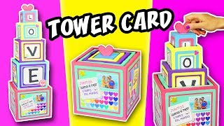 【 CARD MAKING 】🌈 LOVE TOWER CARD  DIY Love Gift Valentin´s Day  aPasos Crafts DIY [upl. by Sula]